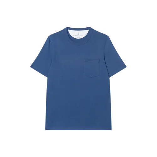 BRUNELLO CUCINELLI Синий Мужской T-Рубашки