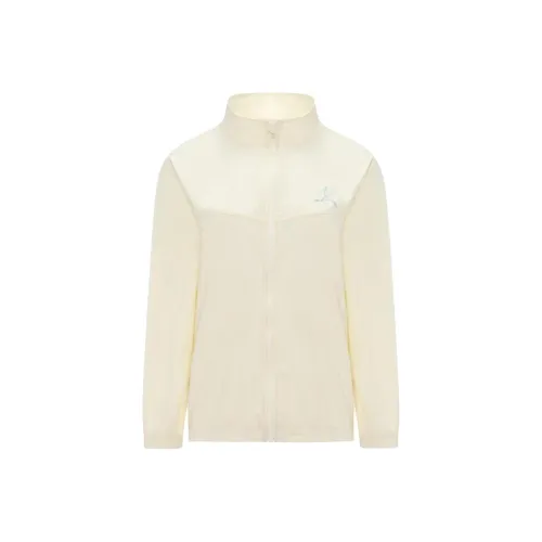 LI NING 1990 x clove. Куртки и пальто женские светло-молочный желтый