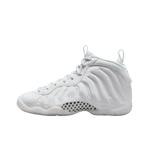 nike Little Posite One Slip Resistant Abrasion Resistant MID Топ Детские Баскетбольные кроссовки Белый Подростки