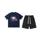 Темно-синий (Темно-синий топ + черные шорты)