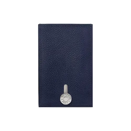 HERMES Diabolo Evercolor Телячья кожа Держатель для карт Стандартный Мужской 2Z BLEU NUIT Полночный синий