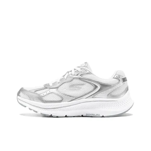 Skechers WOMEN'S GO Series Беговые кроссовки Низкий верх Белый Серебряный Женские