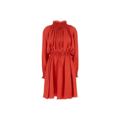 FENDI Длинное платье с длинными рукавами женское красное