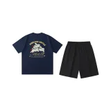 Темно-синий (Темно-синий топ + черные шорты)