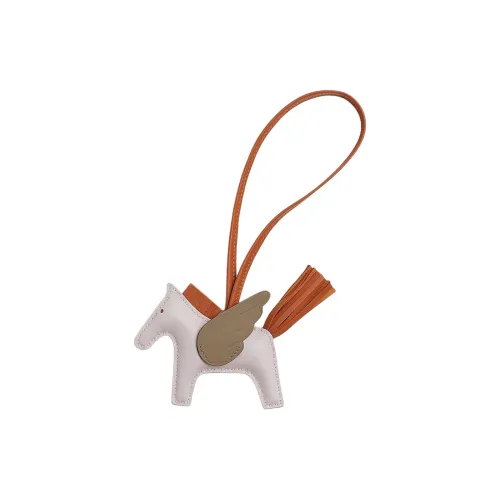 HERMES Rodeo Pegase Milo (фиолетовый) Lambskin с Swift кожа Bag Charm Сумка Аксессуар Маленький Унисекс Белый Коричневый