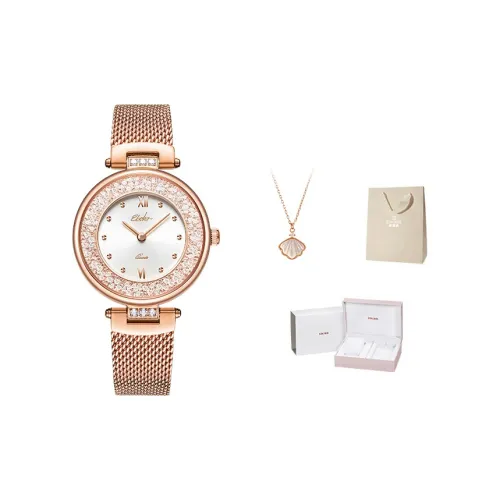 EBOHR Cana Collection Маленькая Звезда HALO Кварцевый Механизм Нержавеющая Сталь Ремешок Часы Женские Часы Белый Циферблат