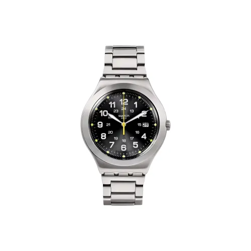 Swatch Quartz Механизм Мужские часы Циферблат 41 мм Черный корпус Нержавеющая сталь Ремешок