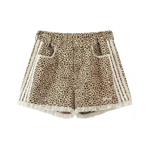 CHUU Кофейный цвет леопардового принта Женские Повседневные шорты