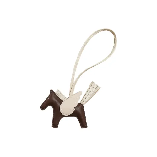 HERMES Rodeo Pegase Milo (фиолетовый) Lambskin с Swift Calfskin Bag Charm Сумка Аксессуар Маленький Унисекс Chocolate Мел белый