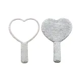 Белый циркон, форма сердца, зеркальце