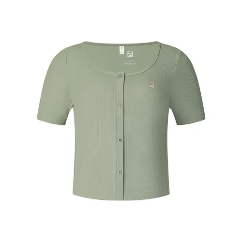 FILA FitnessAthletics SS25 T Рубашка Женская Армейский Серый Зеленый KK