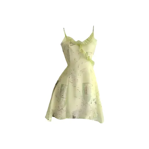 MISTVB Желтый, зеленый Женские Слиплатья