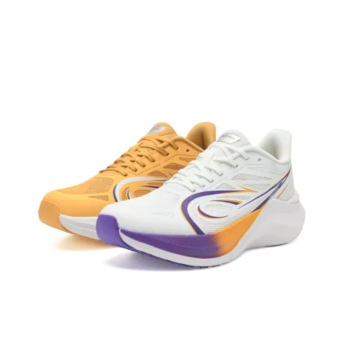 SEAFUNG Удобные низкие беговые кроссовки для бега унисекс белые с желтыми вставками