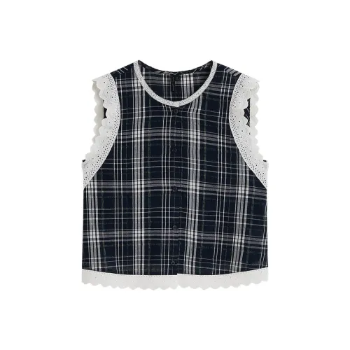 Inman Королевский синий Клетчатый Женские Рубашки