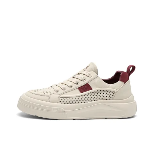 AOKANG Air Force One Series Slip-resistant Abrasion-resistant Low Top Skateboard Shoes Men's White Red AOKANG Air Force One Series Противоскользящие Устойчивые к истиранию Низкие Кеды для скейтбординга Мужские Белый Красный