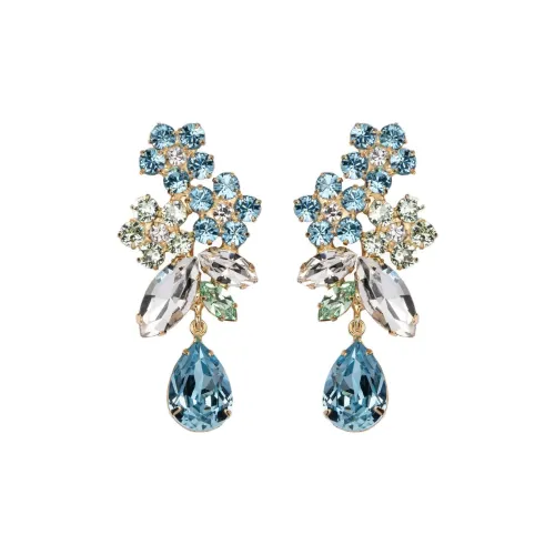 Серьги Jennifer Behr с кристаллом покрытые 18K золотом латунь сталь унисекс разноцветные