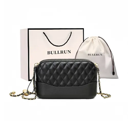 Bullrun Сумка через плечо из синтетической кожи с коровьей кожей женская черная