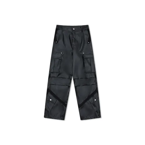 AMUNITS Черные Женские Кожаные Брюки