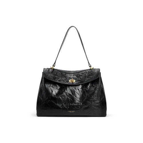 PIERRE CARDIN Натуральная кожа большая вместимость сумка через плечо плечевая сумка женская черная