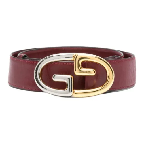 GUCCI Кожа Металл Кожаные ремни Женские Красный 3 см