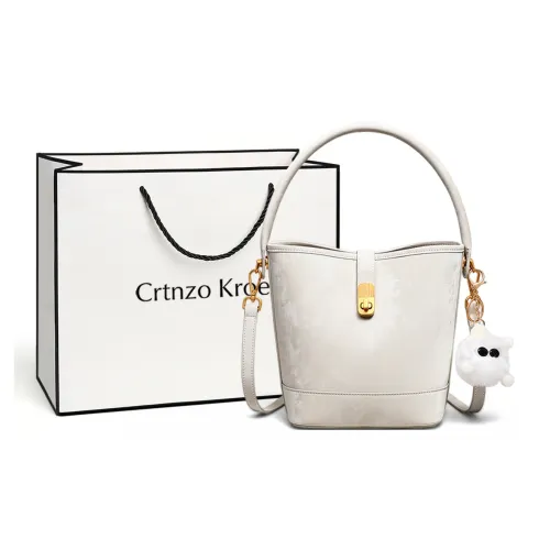 Crtnzo Kroez Сумка из коровьей кожи сумка через плечо сумка через плечо ведрообразная сумка стандартная женская цвет экрю