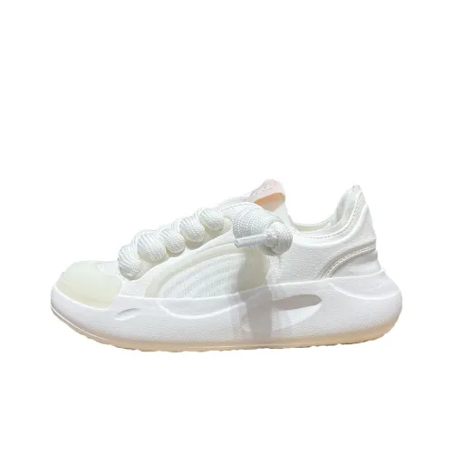 Erke Slip-resistant Abrasion-resistant Low Top Casual Running Shoes Women's White Эрке Противоскользящие Устойчивые к истиранию Низкие Топ Повседневные Беговые Кроссовки Женские Белые