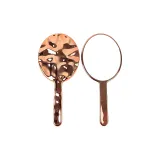 Розово-золотое гальванизированное ручное зеркальце