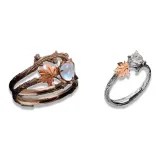 Золотистый кленовый лист, двойное оборачивание + одинарный обхват