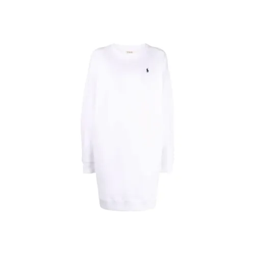 Polo Ralph Lauren SS22 Длинное Платье с Длинными Рукавами Женское Белое