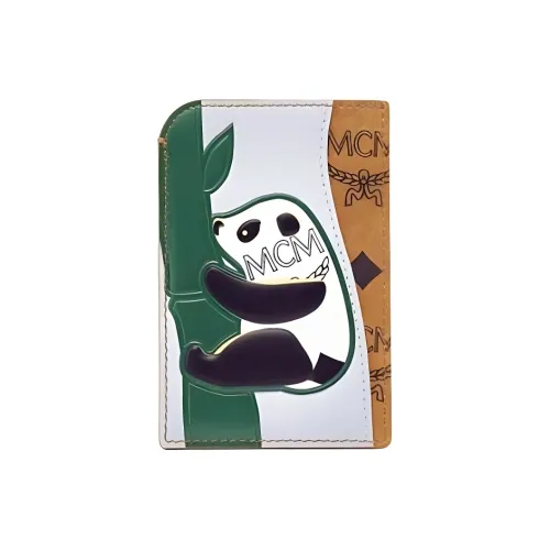 MCM Visetos Холст Картхолдер Унисекс Коньяк Многоцветный