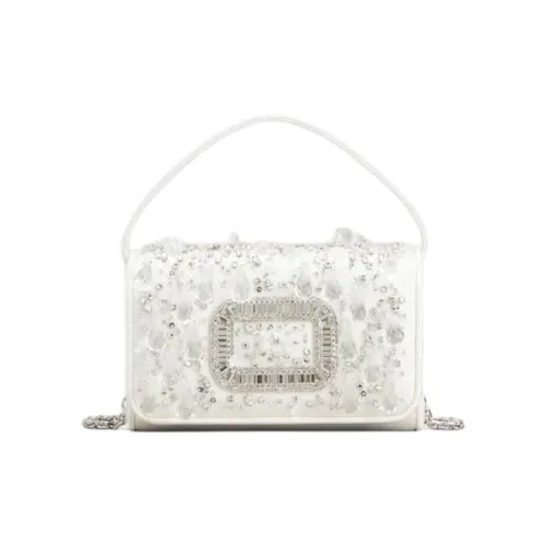 Roger Vivier Шелковый атлас Одно плечо Сумка Мини Женская Белая