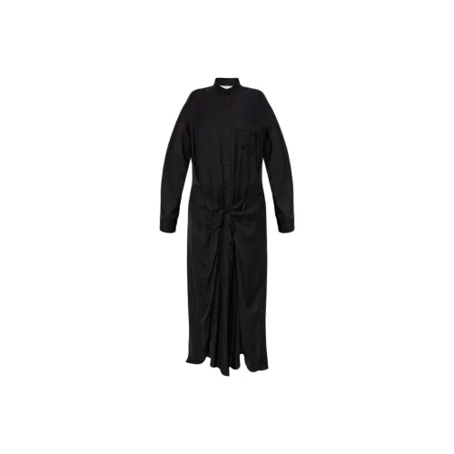 MOSCHINO Длинное платье с длинными рукавами женское черное