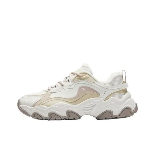 ANTA Метеорит Износостойкий И Легкий Низкий Топ Кэжуал Женские Белый Бежевый