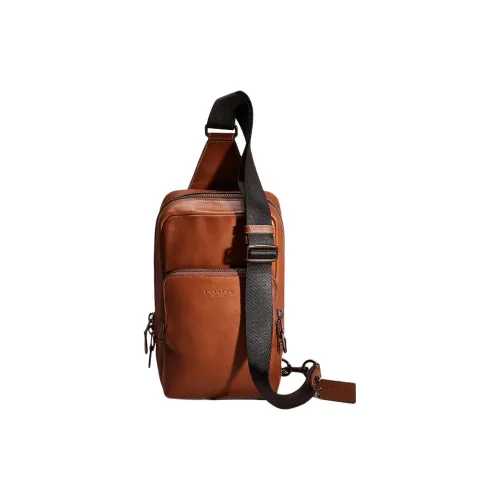 COACH Gotham Кожа Sling Сумка Сумка через плечо Маленькая Мужская Коричневая