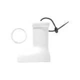 Белая ботинка с подвеской + белый круг, черный шнур