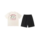 Абрикосовый топ + черные шорты