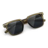 Прозрачная зеленая оправа с черно-серыми линзами