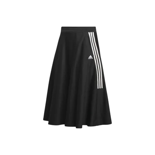 Adidas Черные Женские Повседневные Длинные Юбки