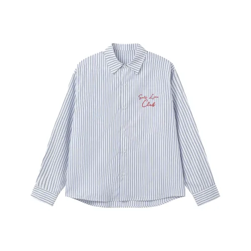 TURN TIDE Синий Длинный Рукав Унисекс Рубашки