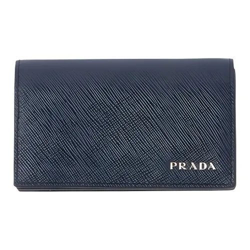 PRADA Saffiano Кожаный держатель для карт держатель для карт мужской морской синий и светло-серый