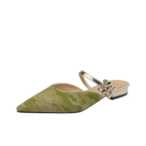 Wuji Вышивка Устойчивая к истиранию Домашние тапочки Женские