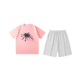 Pink (Розовый топ + Цветочные белые и серые шорты)