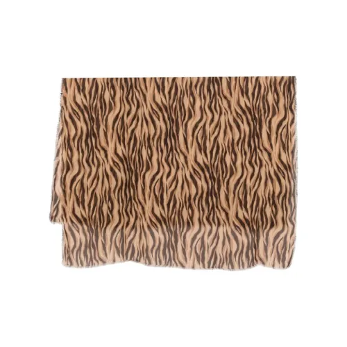 SAINT LAURENT Modal Cashmere Вязаные Шарфы Женские Коричневый