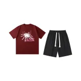 Бордовый (Бордовый топ + черные шорты)