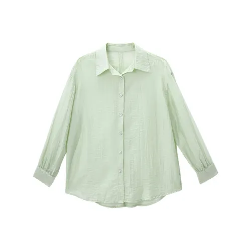 MIZIQI Зеленые Женские Рубашки