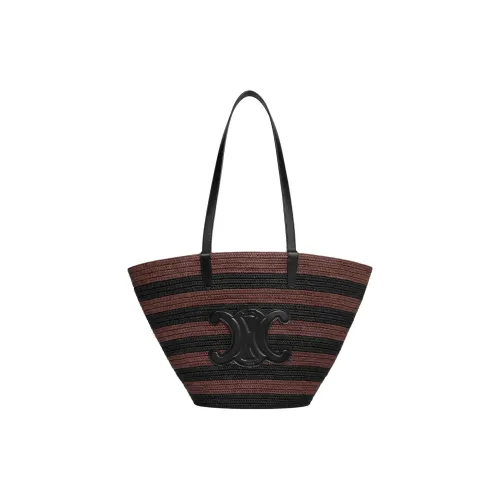 CELINE Couffin Рафия Сумка через плечо Женская Черная Коричневая