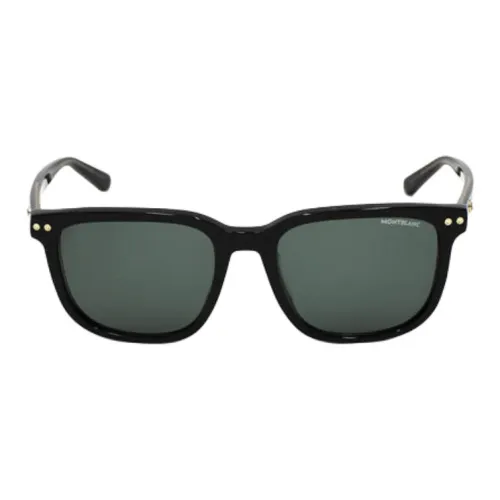 MONTBLANC Пластик Квадратные Солнцезащитные очки Мужские Черные
