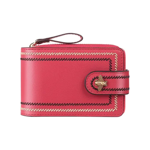 Gorora Коровья кожа Держатель для карт Стандартный Унисекс Яшма Классический черный Бургунди