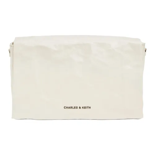 CHARLES KEITH Полиуретан Crossbody Сумка Маленькая Женская Глубокий Черный Кремовый Молочный Белый Серебряный