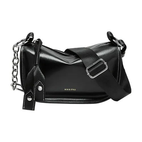 Narandu Коровья кожа Подушка Сумка Сумка через плечо Средняя Женская Полночь Черный Коричневый